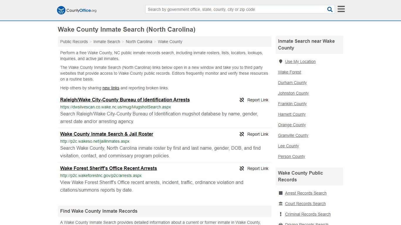 Inmate Search - Wake County, NC (Inmate Rosters & Locators)